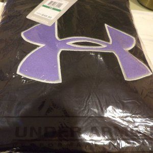 UNDER ARMOUR  BLACK HOODIE Lavender Accent ~100% Polyester~Size: Large New w/Tag